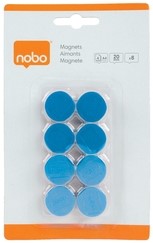 Magneet Nobo 20mm 120gr blauw 8 stuks 8 Stuk