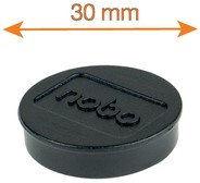 Magneet Nobo 30mm zwart 4 stuks 4 Stuk-4