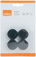 Magneet Nobo 30mm zwart 4 stuks 4 Stuk