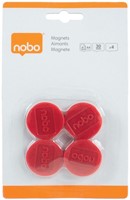 Magneet Nobo 30mm rood 4 stuks 4 Stuk