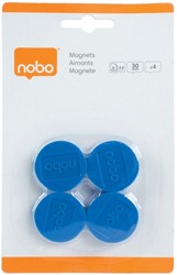 Magneet Nobo 30mm blauw 4 stuks 4 Stuk