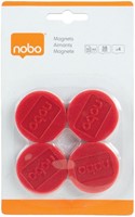 Magneet Nobo 38mm rood 4 stuks 4 Stuk