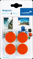 Magneet Legamaster 30mm 850gr rood 4 stuks 4 Stuk