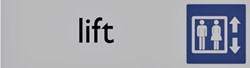 Infobord pictogram lift 165x44mm 1 Stuk
