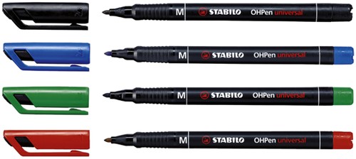 Viltstift STABILO OHP 843/40 rond M rood 1 Stuk-2