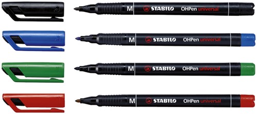 Viltstift STABILO OHP 843/40 rond M rood 1 Stuk-2