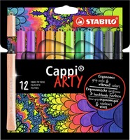 Viltstift STABILO Cappi 168/12 Arty M 12st assorti 12 Stuk