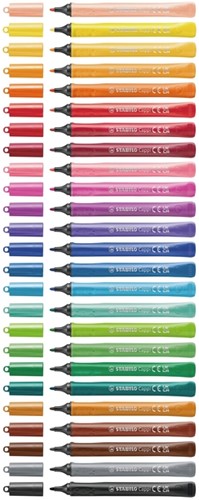 Viltstift STABILO Cappi 168/12 Arty M 12st assorti 12 Stuk-1