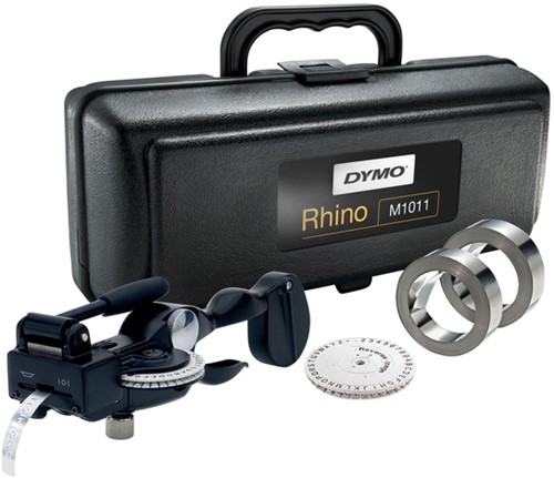 Lettertang Dymo Rhino M1011 embossing zwart koffer 1 Stuk-2