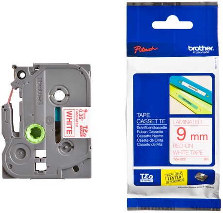 Labeltape Brother Ptouch TZe222 9mm wit 1 Stuk-3