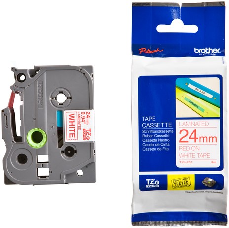 Labeltape Brother Ptouch TZe252 24mm wit 1 Stuk-3