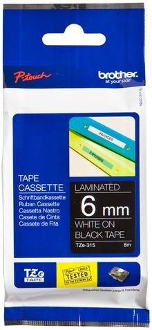 Labeltape Brother Ptouch TZe315 6mm zwart 1 Stuk