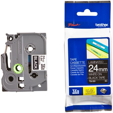 Labeltape Brother Ptouch TZe355 24mm zwart 1 Stuk-3