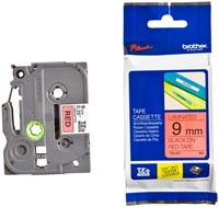 Labeltape Brother P-touch TZe-421 standaard 9mm zwart op rood-3