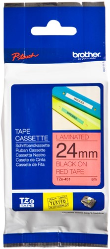 Labeltape Brother Ptouch TZe451 24mm rood 1 Stuk