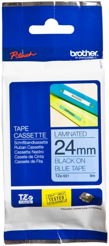 Labeltape Brother Ptouch TZe551 24mm blauw 1 Stuk