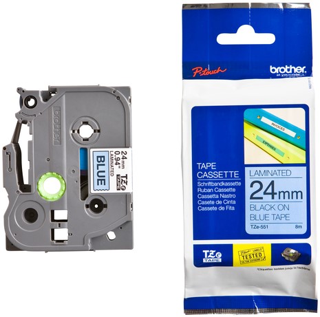 Labeltape Brother Ptouch TZe551 24mm blauw 1 Stuk-3