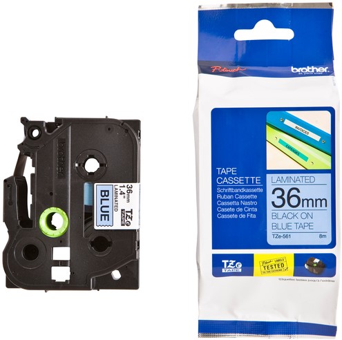 Labeltape Brother Ptouch TZe561 36mm blauw 1 Stuk-3