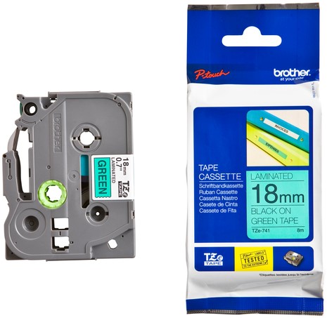 Labeltape Brother Ptouch TZe741 18mm groen 1 Stuk-3