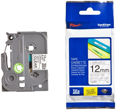 Labeltape Brother Ptouch TZeM31 12mm transparant 1 Stuk-3