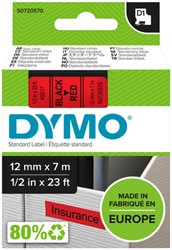 Labeltape Dymo LabelManager D1 polyester 12mm rood 1 Stuk