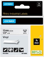 Labeltape Dymo Rhino industrieel vinyl 12mm wit 1 Stuk