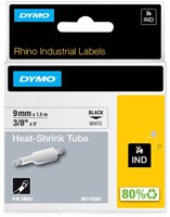 Labeltape Dymo Rhino industrieel krimpkous 9mm wit 1 Stuk
