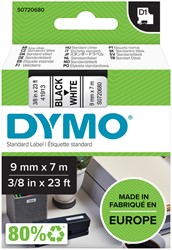 Labeltape Dymo LabelManager D1 polyester 9mm wit 1 Stuk