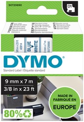 Labeltape Dymo LabelManager D1 polyester 9mm wit 1 Stuk