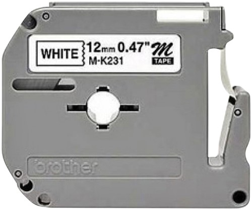Labeltape Brother Ptouch MK231 12mm wit 1 Stuk-2
