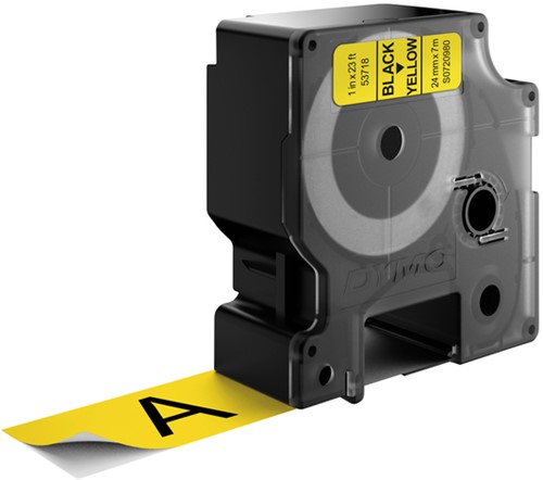 Labeltape Dymo LabelManager D1 polyester 24mm geel 1 Stuk-3