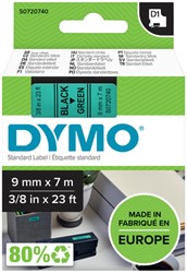 Labeltape Dymo LabelManager D1 polyester 9mm groen 1 Stuk