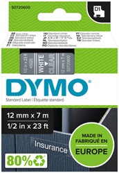 Labeltape Dymo LabelManager D1 polyester 12mm trns 1 Stuk