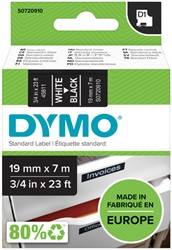 Labeltape Dymo LabelManager D1 polyester 19mm zw 1 Stuk