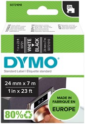 Labeltape Dymo LabelManager D1 polyester 24mm zw 1 Stuk