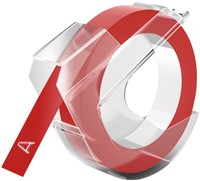 Relieftape Dymo embossing vinyl 9mm rood 1 Stuk