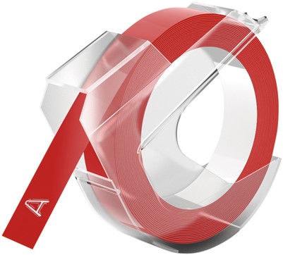 Relieftape Dymo embossing vinyl 9mm rood 1 Stuk