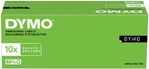 Relieftape Dymo embossing vinyl 9mm rood 1 Stuk-3