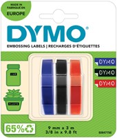 Relieftape Dymo embossing vinyl 9mm 3 stuks 3 Stuk
