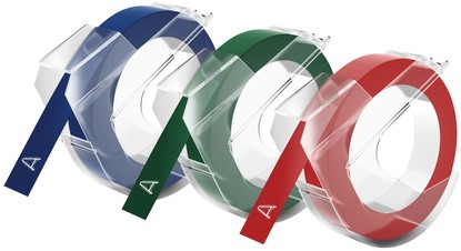 Relieftape Dymo embossing vinyl 9mm 3 stuks 3 Stuk-1
