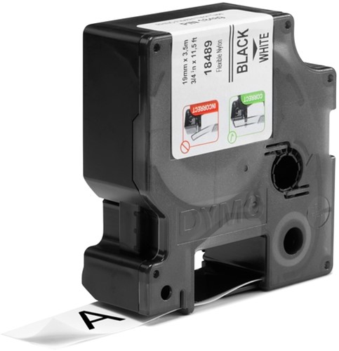 Labeltape Dymo Rhino industrieel nylon 19mm wit 1 Stuk-2