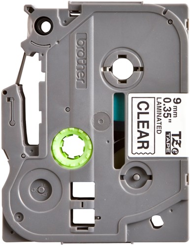 Labeltape Brother Ptouch TZe121 9mm transparant 1 Stuk-2