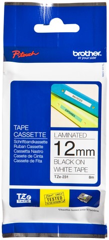 Labeltape Brother Ptouch TZe231 12mm wit 1 Stuk