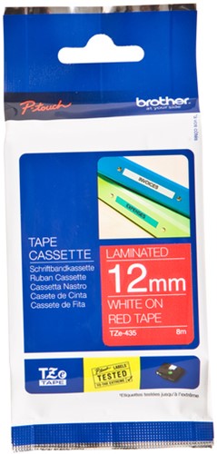 Labeltape Brother Ptouch TZe435 12mm rood 1 Stuk