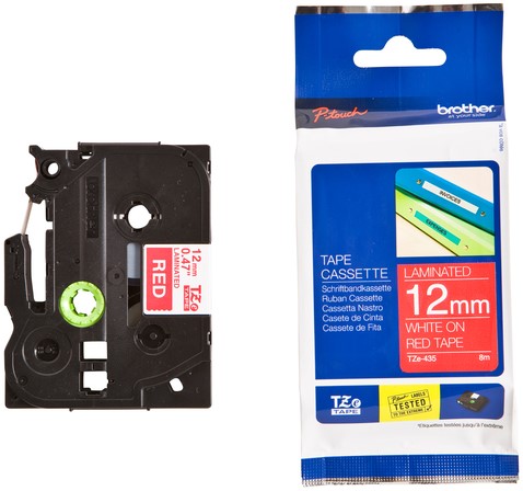 Labeltape Brother Ptouch TZe435 12mm rood 1 Stuk-3