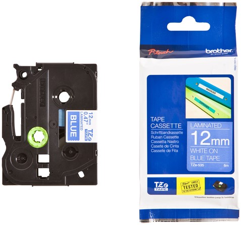 Labeltape Brother Ptouch TZe535 12mm blauw 1 Stuk-3