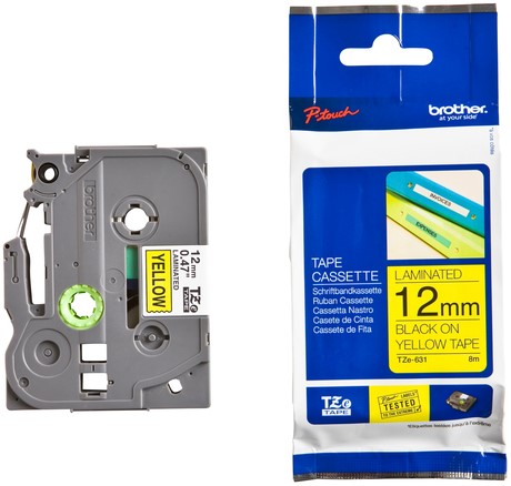 Labeltape Brother Ptouch TZe631 12mm geel 1 Stuk-3