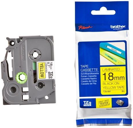 Labeltape Brother Ptouch TZe641 18mm geel 1 Stuk-3