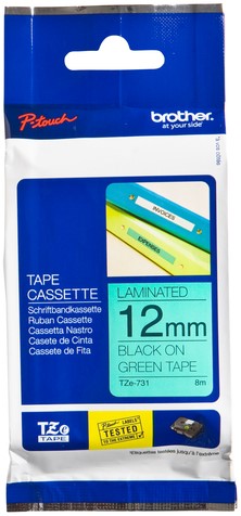 Labeltape Brother Ptouch TZe731 12mm groen 1 Stuk