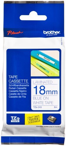 Labeltape Brother Ptouch TZe243 18mm wit 1 Stuk